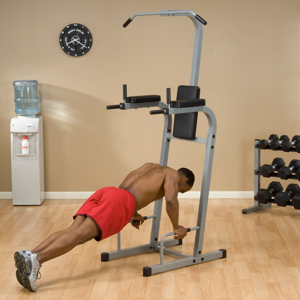 Body-Solid Vertical Knee Raise, Push Up, Pull Up, Chin & Dip Station (New 2023)