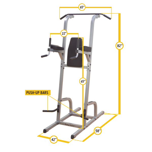 Body-Solid Vertical Knee Raise, Dip & Pull Up Station (New 2023)